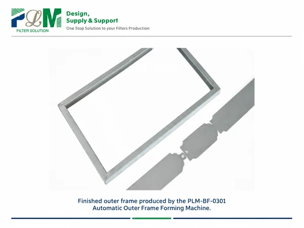 Bag filter outer frame and metal profile shown in a PLM illustration.