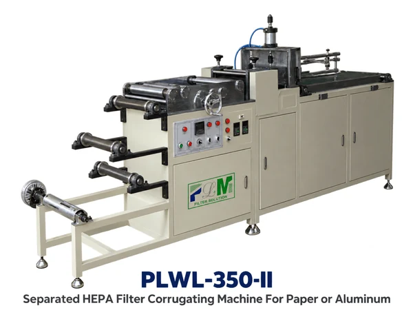 PLWL-350-II separator corrugating machine used to prepare spacing material for HEPA pleating.