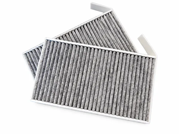 Two activated carbon composite process cabin air filters.