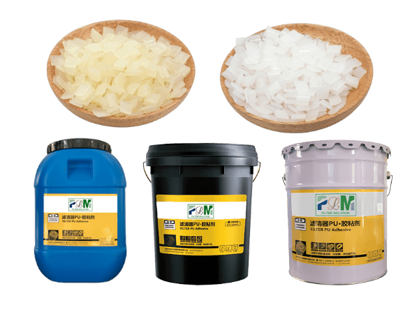 4 type of filter adhesives are displayed.