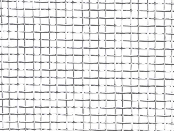 A piece of aluminum fine mesh on white background.
