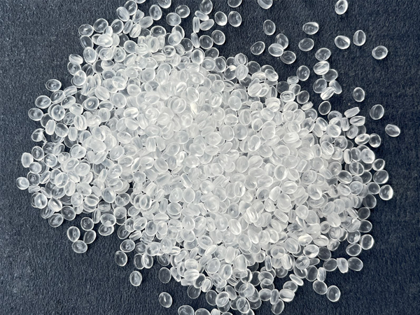 A pile of EVA granules on a black background