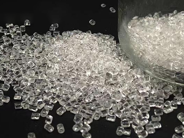 A pile of PE granules on a black background