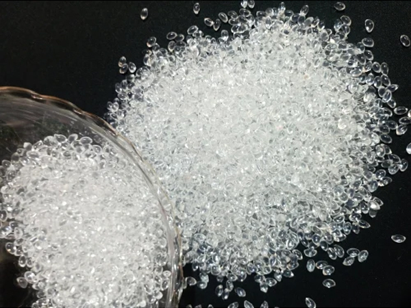 TPU granules piled on a black background