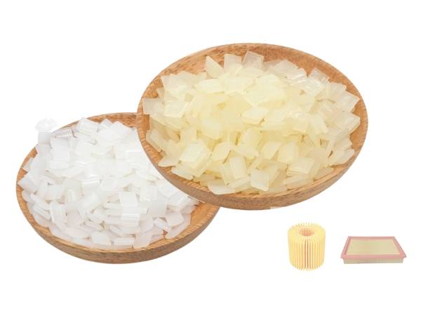 Three types of leiman hot melt glue on white background.