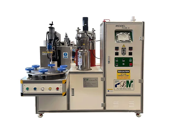 A set of PLAB-6 A B Two compounds filter end cap gluing machine.