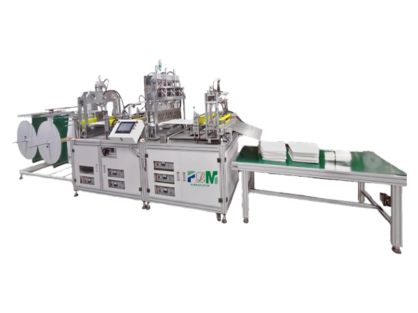 A set of PLM-MD7021 trapezoidal cotton bag making machine