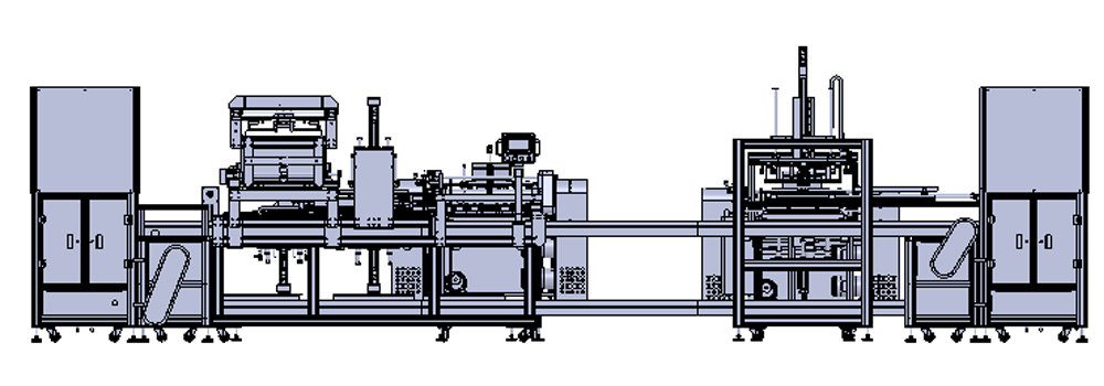 Front view of the PLM-ZKZZ-2 fully automatic paper frame filter assembly line