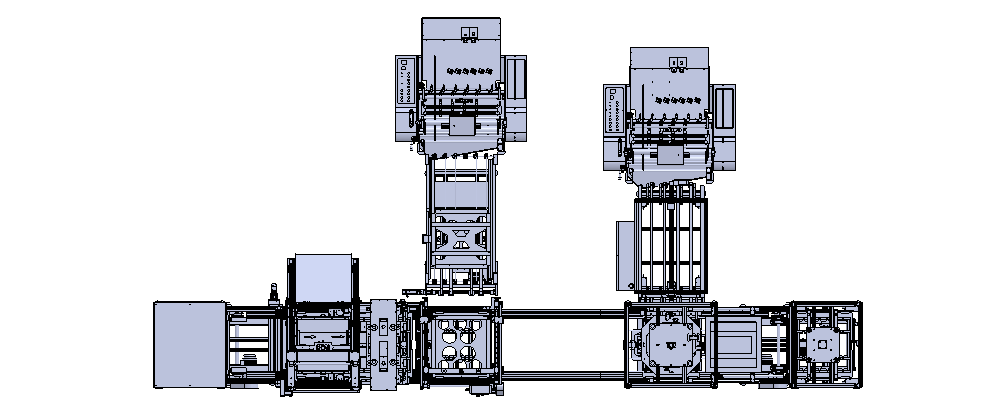 Top view of the PLM-ZKZZ-2 fully automatic paper frame filter assembly line