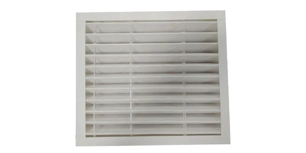 There is a primary paper frame air filter on a white background