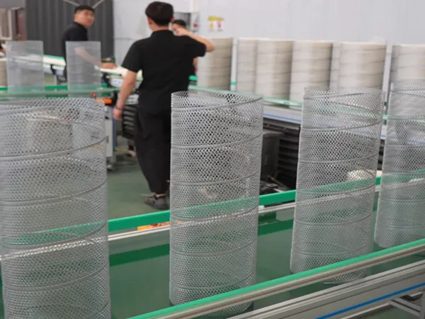 Truck air filter production line inner and outer mesh production.