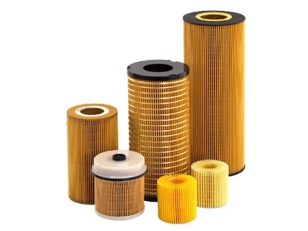 A Fuel filter element which end caps are bonded by two component filter cartridge adhesive.